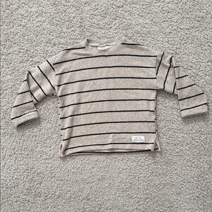 Zara Kids Striped Tan and Black Top